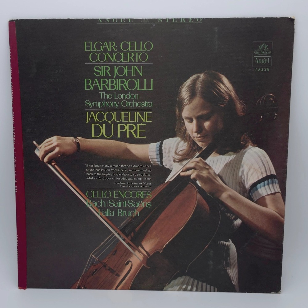 Angel Elgar Cello Concerto Jacqueline du Pre Vinyl LP 12" Black Stereo S 36338